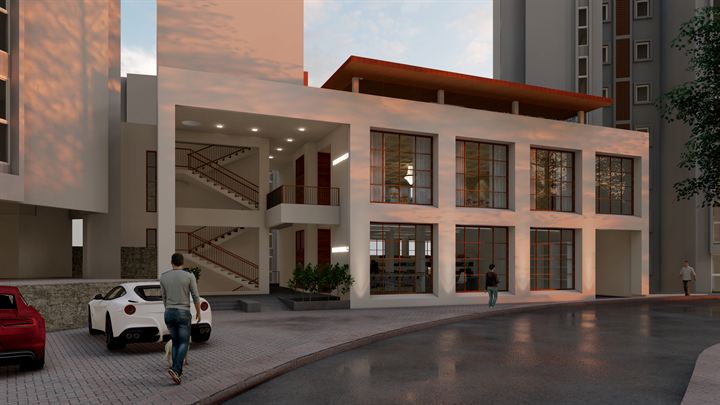 Amenity building forecourt