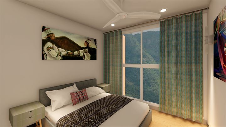 Master bedroom with valley view