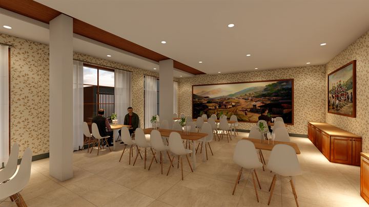 Cafe lounge in the amenity building